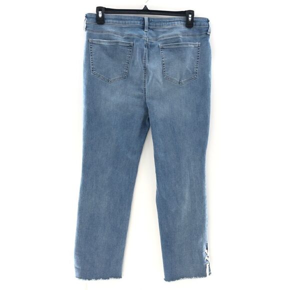 NYDJ Sheri Slim Ankle Jean with Laced Side Slits Size 14 - Picture 8 of 10